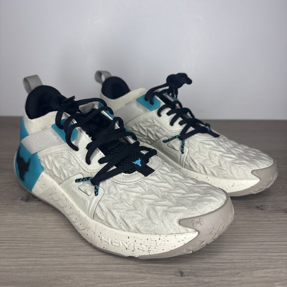 New Under Armour Project Rock 6 Training Shoes Men\'s Size 7.5 Tan Teal 3026534 main image 16
